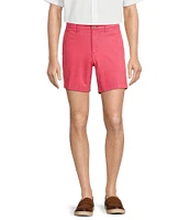 Roundtree & Yorke The Cloud Collection 7#double; Flat Front Washed Chino Shorts