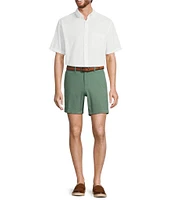 Roundtree & Yorke The Cloud Collection 7#double; Flat Front Washed Chino Shorts