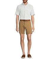 Roundtree & Yorke The Cloud Collection 7#double; Flat Front Washed Chino Shorts