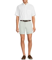 Roundtree & Yorke The Cloud Collection 7#double; Flat Front Washed Chino Shorts