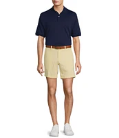 Roundtree & Yorke The Cloud Collection 7#double; Flat Front Washed Chino Shorts