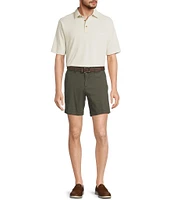 Roundtree & Yorke The Cloud Collection 7#double; Flat Front Washed Chino Shorts