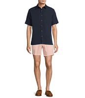 Roundtree & Yorke The Cloud Collection 7#double; Flat Front Washed Chino Shorts