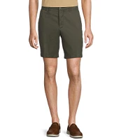 Roundtree & Yorke The Cloud Collection 8#double; Flat-Front Tech Pocket Washed Chino Shorts