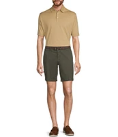 Roundtree & Yorke The Cloud Collection 8#double; Flat-Front Tech Pocket Washed Chino Shorts