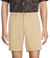 Roundtree & Yorke The Cloud Collection 8#double; Flat-Front Tech Pocket Washed Chino Shorts