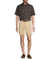 Roundtree & Yorke The Cloud Collection 8#double; Flat-Front Tech Pocket Washed Chino Shorts