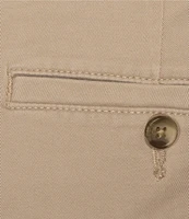 Roundtree & Yorke The Cloud Collection 8#double; Flat-Front Tech Pocket Washed Chino Shorts
