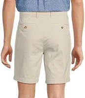 Roundtree & Yorke The Cloud Collection 8#double; Flat-Front Tech Pocket Washed Chino Shorts