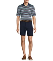 Roundtree & Yorke The Cloud Collection 8#double; Flat-Front Tech Pocket Washed Chino Shorts