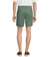Roundtree & Yorke The Cloud Collection 8#double; Flat-Front Tech Pocket Washed Chino Shorts