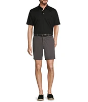 Roundtree & Yorke The Cloud Collection 8#double; Flat-Front Tech Pocket Washed Chino Shorts