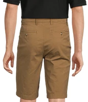 Roundtree & Yorke The Cloud Short Collection 11#double; Flat Front Washed Chino Shorts