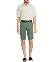 Roundtree & Yorke The Cloud Short Collection 11#double; Flat Front Washed Chino Shorts