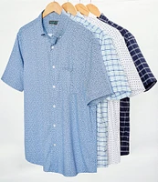 Roundtree & Yorke The Traveler Performance Short Sleeve Geo Print Sport Shirt