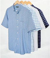 Roundtree & Yorke The Traveler Performance Short Sleeve Micro Floral Sport Shirt