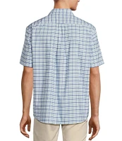 Roundtree & Yorke Big & Tall The Traveler Performance Short Sleeve Plaid Print Sport Shirt
