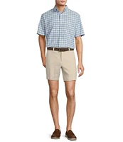 Roundtree & Yorke Big & Tall The Traveler Performance Short Sleeve Plaid Print Sport Shirt
