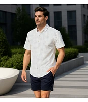 Roundtree & Yorke Big & Tall The Traveler Performance Short Sleeve Plaid Print Sport Shirt