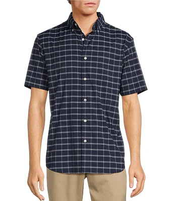 Roundtree & Yorke The Traveler Performance Short Sleeve Windowpane Sport Shirt