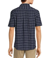 Roundtree & Yorke The Traveler Performance Short Sleeve Windowpane Sport Shirt