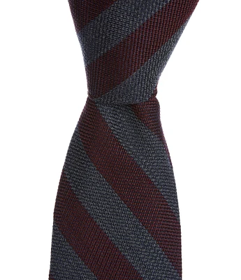 Roundtree & Yorke Thick Bar Stripe 2 3/4#double; Silk Blend Tie