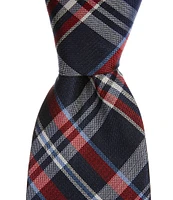 Roundtree & Yorke Traditional Plaid 3 1/8#double; Woven Silk Tie