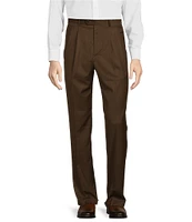 Roundtree & Yorke TravelSmart Luxury Gabardine Ultimate Comfort Classic Fit Non-Iron Pleated-Front Dress Pants