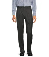 Roundtree & Yorke TravelSmart Luxury Gabardine Ultimate Comfort Classic Fit Non-Iron Pleated-Front Dress Pants