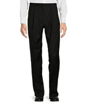 Roundtree & Yorke TravelSmart Luxury Gabardine Ultimate Comfort Classic Fit Non-Iron Pleated-Front Dress Pants