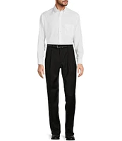 Roundtree & Yorke TravelSmart Luxury Gabardine Ultimate Comfort Classic Fit Non-Iron Pleated-Front Dress Pants