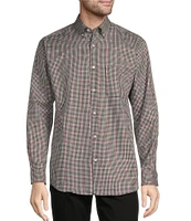 Roundtree & Yorke TravelSmart Classic Fit Easy Care Twill Large Windowpane Plaid Sport Shirt