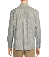 Roundtree & Yorke TravelSmart Easy Care Long Sleeve Herringbone Stripe Sport Shirt