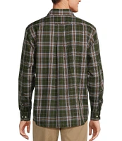 Roundtree & Yorke TravelSmart Easy Care Long Sleeve Large Plaid Herringbone Sport Shirt