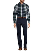 Roundtree & Yorke TravelSmart Easy Care Long Sleeve Plaid Poplin Sport Shirt