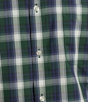 Roundtree & Yorke TravelSmart Easy Care Long Sleeve Plaid Poplin Sport Shirt