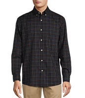 Roundtree & Yorke TravelSmart Easy Care Long Sleeve Windowpane Plaid Herringbone Sport Shirt