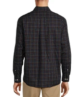 Roundtree & Yorke TravelSmart Easy Care Long Sleeve Windowpane Plaid Herringbone Sport Shirt