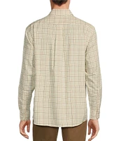 Roundtree & Yorke TravelSmart Easy Care Long Sleeve Windowpane Plaid Herringbone Sport Shirt