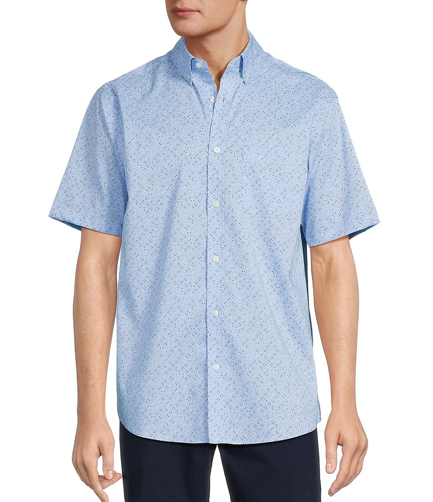 Roundtree & Yorke TravelSmart Easy Care Short Sleeve Arrow Print Sport Shirt