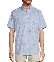 Roundtree & Yorke TravelSmart Easy Care Short Sleeve Ombre Plaid Sport Shirt