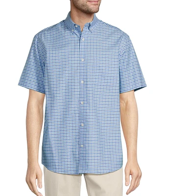 Roundtree & Yorke TravelSmart Easy Care Short Sleeve Plaid Sport Shirt