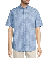 Roundtree & Yorke TravelSmart Easy Care Short Sleeve Plaid Sport Shirt