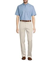Roundtree & Yorke TravelSmart Easy Care Short Sleeve Plaid Sport Shirt