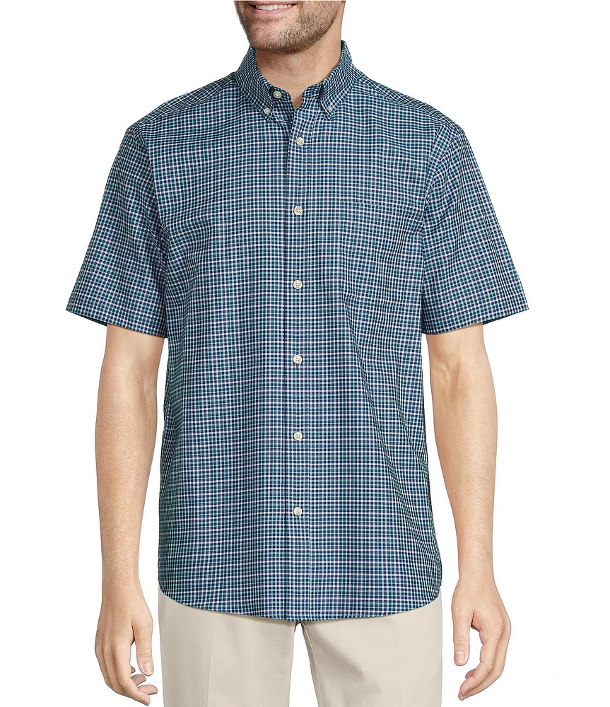 Roundtree & Yorke TravelSmart Easy Care Short Sleeve Twill Check Sport Shirt
