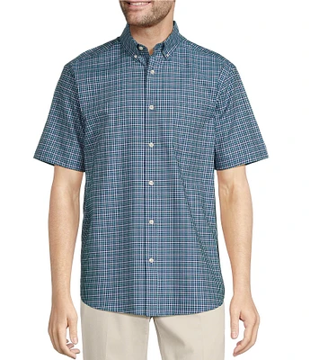 Roundtree & Yorke TravelSmart Easy Care Short Sleeve Twill Check Sport Shirt