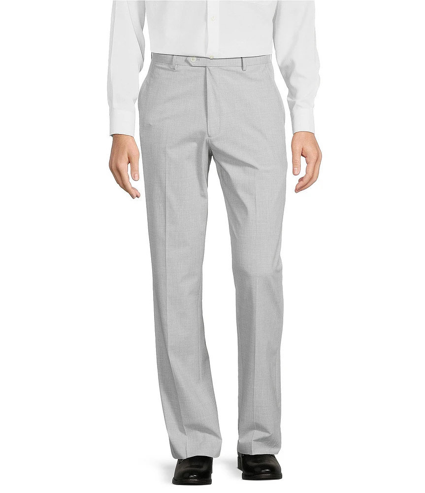 Roundtree & Yorke TravelSmart Flat Front Classic Fit Textured Dress Pants
