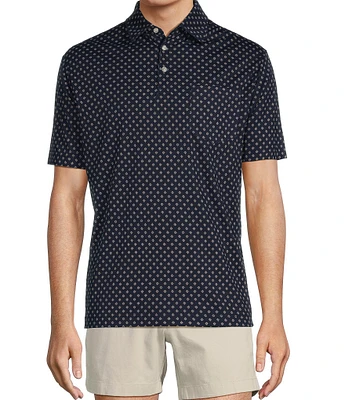 Roundtree & Yorke TravelSmart Short Sleeve Geo Printed Polo Shirt