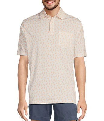 Roundtree & Yorke TravelSmart Short Sleeve Leaf Printed Polo Shirt