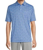 Roundtree & Yorke TravelSmart Short Sleeve Leaf Printed Polo Shirt